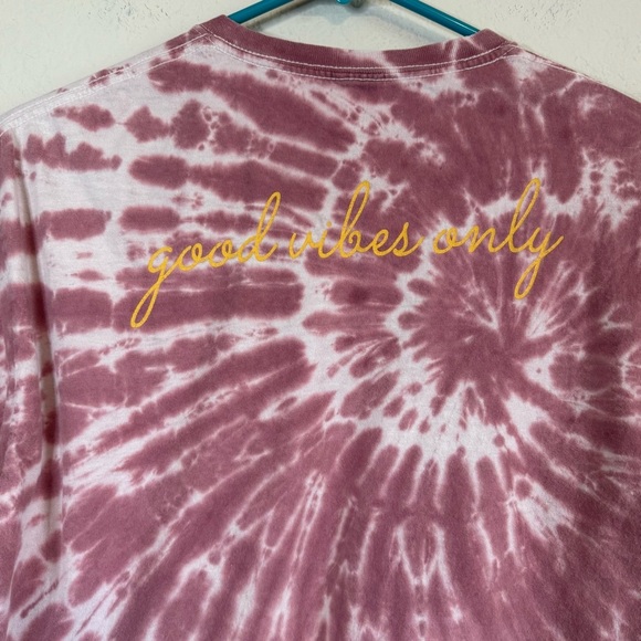 Fifth Sun Pink Tie Dye Mushroom Graphic Short Sleeve Baby Tee T Shirt Size MED - Picture 7 of 9